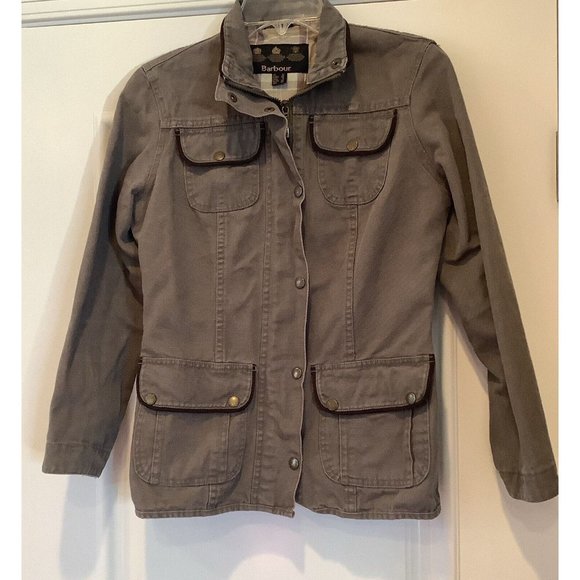 Barbour Jackets & Blazers - Barbour Jacket Size 6 Womens Army Green Zip Up And Snap Closure Pockets